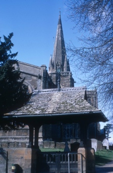 The lychgate at the church of St Mary in Adderbury.  
