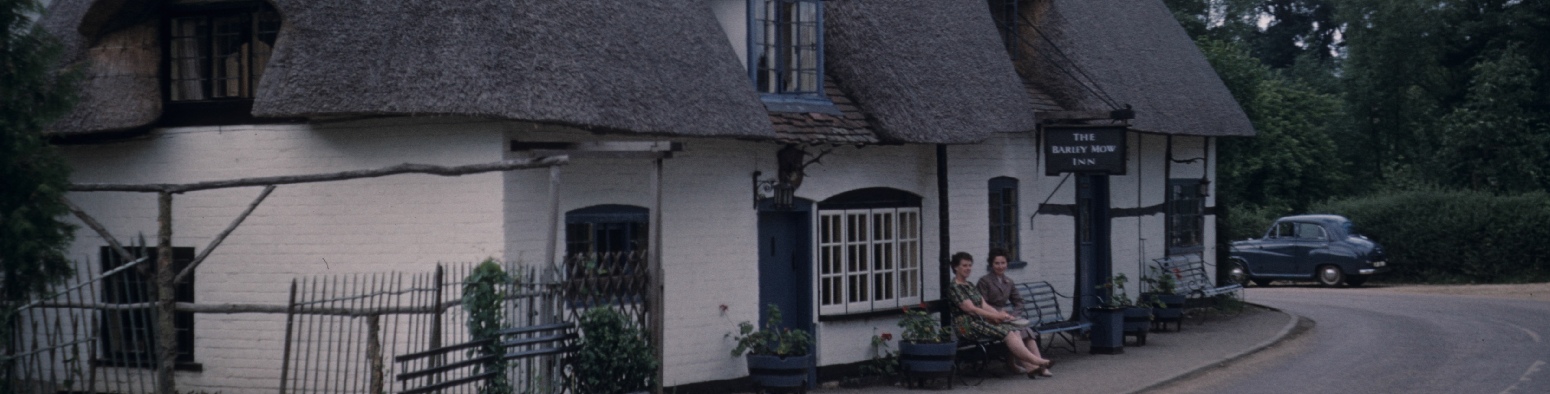 A thatched cottage in Oxfordshire photographed in the 1960s.